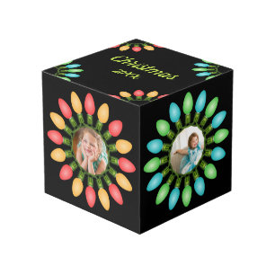 Lumières de Noël colorées Graphisme Photo Cube