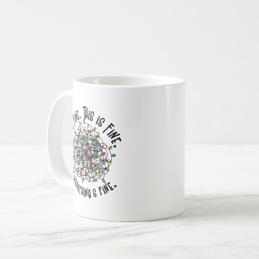 Lumières de Noël drôles Ironique Mug de Noël (Devant gauche)