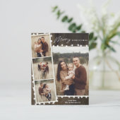 Lumières de Noël rustiques 4 Cartes de fin de anné (Debout devant)