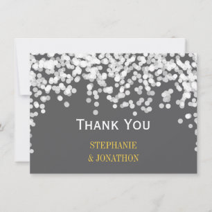 Lumières de nuit Étoiles Lumières gris jaune Merci