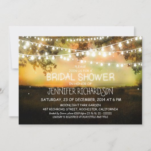 lumières de nuit rustiques invitations à la douche (Devant)