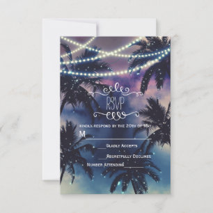 Lumières de plage du ciel nocturne enchantées RSVP