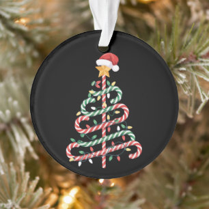 Lumières de sapin de Noël Bâton de bonbon Chapeau
