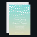 Lumières des fées | Ombre Beach Wedding Invitation<br><div class="desc">Faire-part de mariage ludique et fantaisiste avec des lumières de fées blanches sur un arrière - plan ombragé/dégradé. D'autres couleurs sont disponibles. Il s'agit d'une partie d'une suite mariage. Des éléments correspondants sont disponibles.</div>