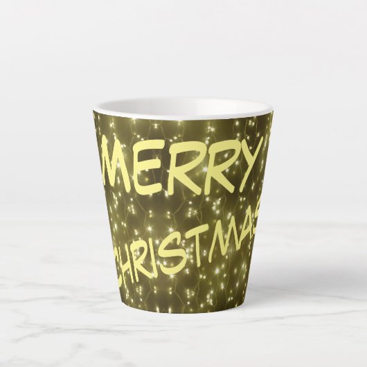 Lumières dorées scintillantes Latte de Noël Mug (Devant)