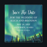 Lumières du Nord Aurora Borealis Magnet Mariage<br><div class="desc">Elégant,  moderne,  tendance Aurora Borealis Mariage,  Save the Date aimant. Northern Lights,  Alaska. Vous pouvez le personnaliser avec vos détails.</div>