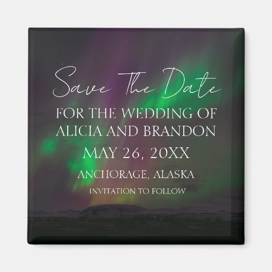 Lumières du Nord Aurora Borealis Magnet Mariage (Devant)