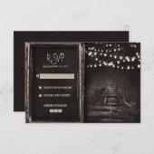 Lumières et chemin arboré Cartes RSVP de mariage r (Devant / Derrière)
