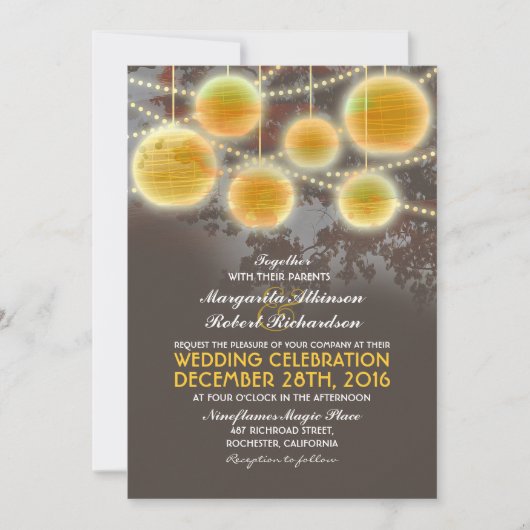 Lumières et lanternes élégante invitation de maria (Devant)