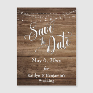 Lumières Et Script Bois Enregistrer La Date Carte