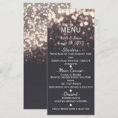 Lumières Étincelantes Romantique Gris Moderne Menu (Devant / Derrière)