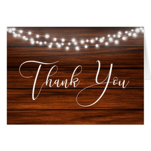 Lumières Fairy Rustique Carte de remerciements (Devant Horizontal)