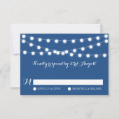 Lumières Fée Blanche | Carte RSVP de mariage bleu (Devant)