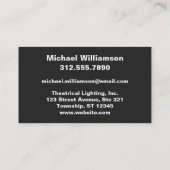 Lumières lumineuses Cartes de visite de l'éclairag (Dos)