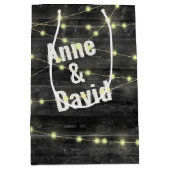 Lumières mariages Sur Bois Avec Noms Sac Cadeau Mo (Devant)