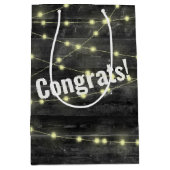 Lumières mariages Sur Sac Cadeau Moyen Bois (Devant)