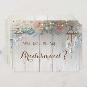 Lumières Mason Jar, Fleurs, Carte de femme de cham