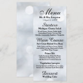 Lumières Menu Réception Paillettes Argent Blanc (Devant / Derrière)