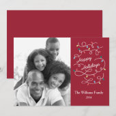 Lumières modernes Joyeux Joyeux Carte photo Groupo (Devant / Derrière)