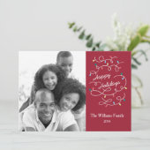 Lumières modernes Joyeux Joyeux Carte photo Groupo (Debout devant)