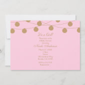 Lumières Modernes Rose et Or pour Invitations Chic (Devant)
