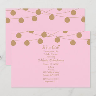 Lumières Modernes Rose et Or pour Invitations Chic