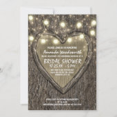 Lumières + Oak Tree Bark Invitations de douche nup (Devant)