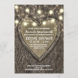 Lumières + Oak Tree Bark Invitations de douche nup