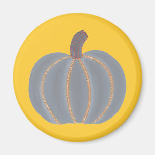 Lumières orange Citrouille gris Halloween Magnets