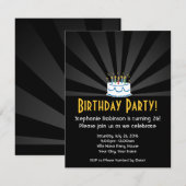 Lumières radiales Invitations de fête du gâteau d' (Devant / Derrière)