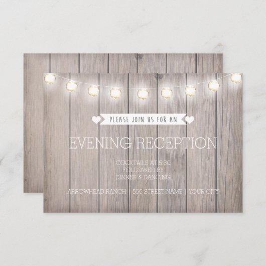 LUMIÈRES RUSTIQUES - CARTE DE RÉCEPTION DE SOIRÉE  (Devant / Derrière)