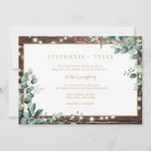 Lumières rustiques Faire-part de mariage verdoyant (Devant)