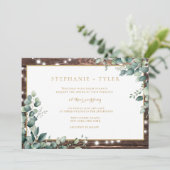 Lumières rustiques Faire-part de mariage verdoyant (Debout devant)