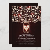 Lumières rustiques Mason Jar Invitations de douche (Devant / Derrière)