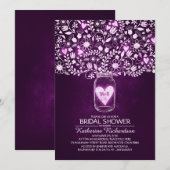 Lumières rustiques Mason Jar Invitations de douche (Devant / Derrière)