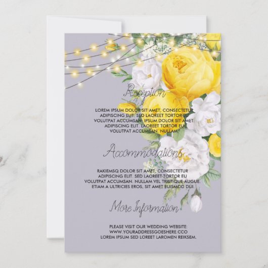 Lumières rustiques Programme de mariage Floral Jau (Devant)