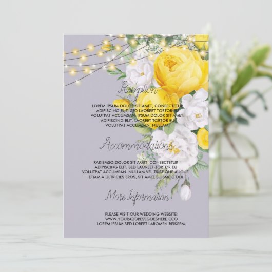 Lumières rustiques Programme de mariage Floral Jau (Debout devant)