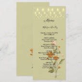 Lumières rustiques tendance de mariage floral menu (Devant / Derrière)