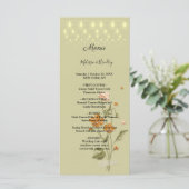 Lumières rustiques tendance de mariage floral menu (Debout devant)