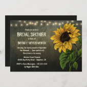 Lumières rustiques Tournesol Bridal Invitations de (Devant / Derrière)