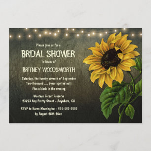 Lumières rustiques Tournesol Bridal Invitations de