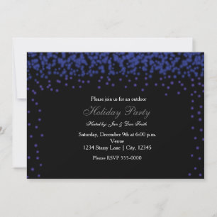 Lumières scintillantes bleues sur une invitation d