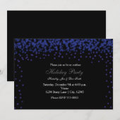 Lumières scintillantes bleues sur une invitation d (Devant / Derrière)