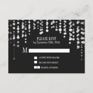 lumières scintillantes noir mariage cartes RSVP