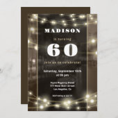 Lumières suspendues Invitation Anniversaire (Devant / Derrière)