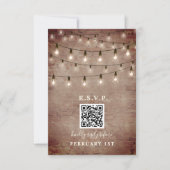 Lumières Vintage Briques Mariage QR RSVP (Devant)
