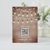 Lumières Vintage Briques Mariage QR RSVP (Debout devant)