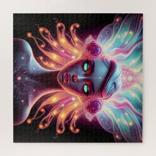Lumina Fairy Portrait - ETHERISCHE Glowing Fantasy Legpuzzel (Horizontaal)