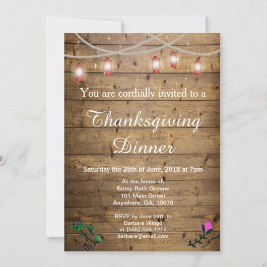 Luminaire Rustique Lanterne Carte d'invitation Tha (Devant)