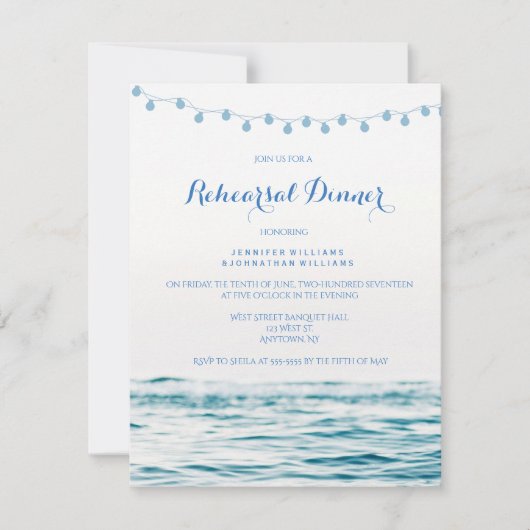 Luminaires bleus répétition dîner invitations (Devant)